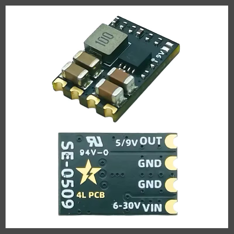 XDINO Micro-BEC-Modul SE-0509 synchroner Abwärtswandler in Schwarz mit einstellbarem Ausgang 6V-30V für RC FPV Modelle und Drohnen - Bild 3