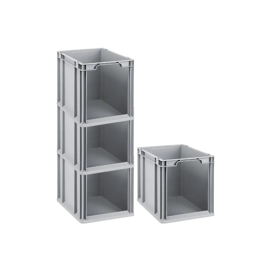 PROREGAL SuperSparSet 4x Eurobox NextGen Store Eurobehälter mit offener Front in Grau, H x B x T: 32 x 30 x 40 cm, 30 Liter, mit verstärkten Wänden - Bild 2