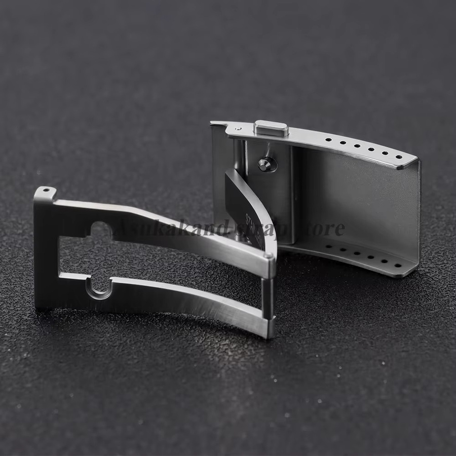 Uhren-Faltschließe Edelstahl, Silber, 16mm 18mm 20mm 22mm - Bild 2