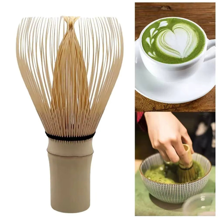PEISI Handgefertigter Matcha-Schneebesen aus Bambus in Beige für traditionelles Matcha-Pulver - Bild 3