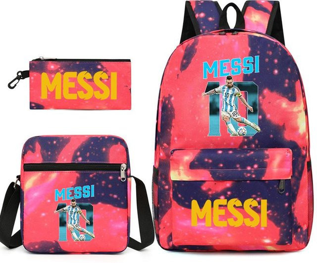 3-teiliges Schulrucksack-Set für Schüler aus Oxford-Stoff mit Schultasche, Schultergurt und Federmäppchen in Multicolour - Bild 1