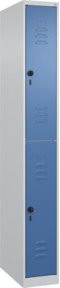 C+P Doppelstock-Spind Classic PLUS mit 1 Abteil, Lichtgrau/Fernblau, H x B x T: 185 x 50 x 25 cm - Bild 1