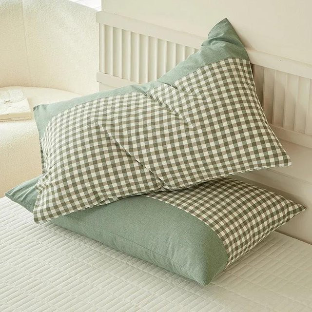 JMG Clothing Baumwollkissenbezug mit Karomuster in Grün, B/H: 48 x 74 cm - Bild 1