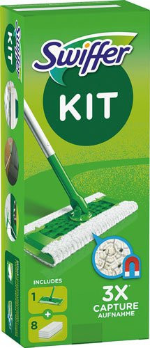Swiffer Kit Dry & Wet Bodenreinigungssystem in Multicolour mit 1 Bodenstab, 8 Dry-Tüchern und 3 Wet-Tüchern - Bild 1