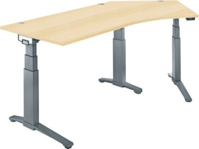 Schäfer Shop Genius ERGOSTYLE S Schreibtisch elektrisch höhenverstellbar, Ahorn/anthrazit, B/T/H: 216,5 x 80 x 64,5-130,5 cm - Bild 1