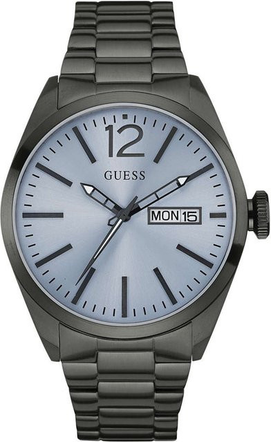 Guess Herrenuhr, Analoguhr, Quarz, Edelstahl, Blau, 45 mm - Bild 1