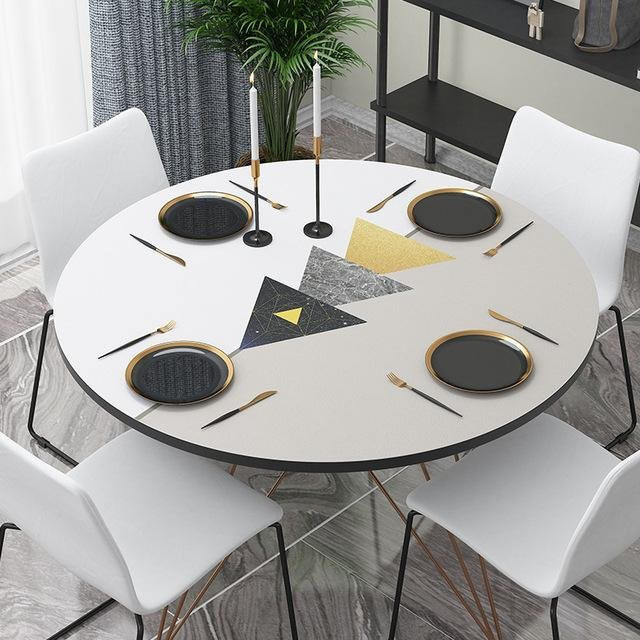 Runde PVC-Tischdecke von Your Warm Home in Weiß, wasserabweisend und ölbeständig, Durchmesser: 50 cm - Bild 1