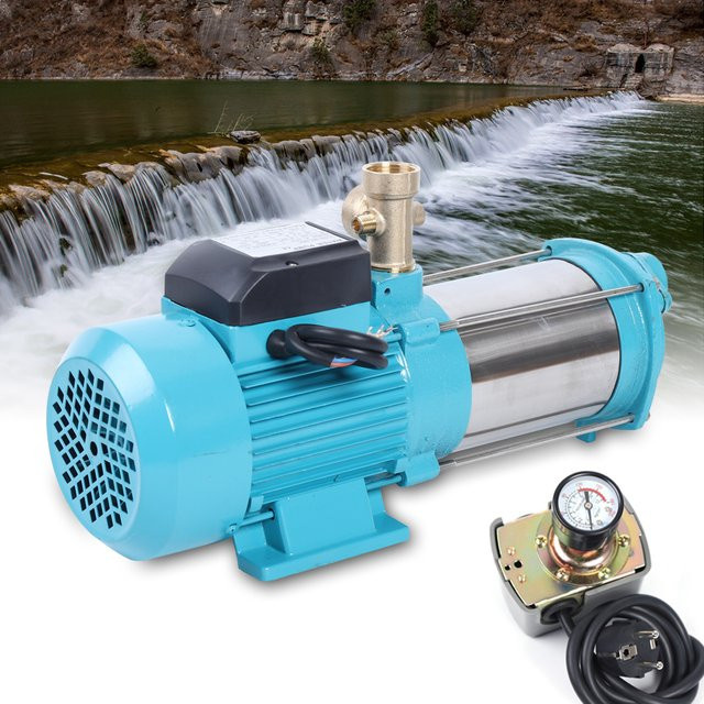 Bymaocar Kreiselpumpe in Blau mit Messinggehäuse und 1-Zoll-Einlass/Auslass zur Wassererhöhung oder für den Teich - Bild 1