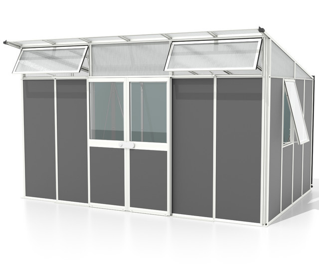 Vitavia Gerätehaus Kosmos mit Pultdach in Weiß und Anthrazit, 11,5 m² - Bild 1