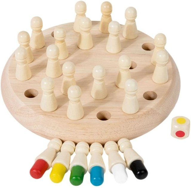 Borobinsky Farbgedächtnis-Schach, Gedächtnisspiel, Holz, ab 3 Jahre - Bild 1