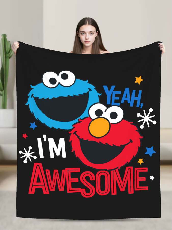 Potdemiel Plüschdecke mit Krümelmonster und Elmo in Multicolor - Bild 6