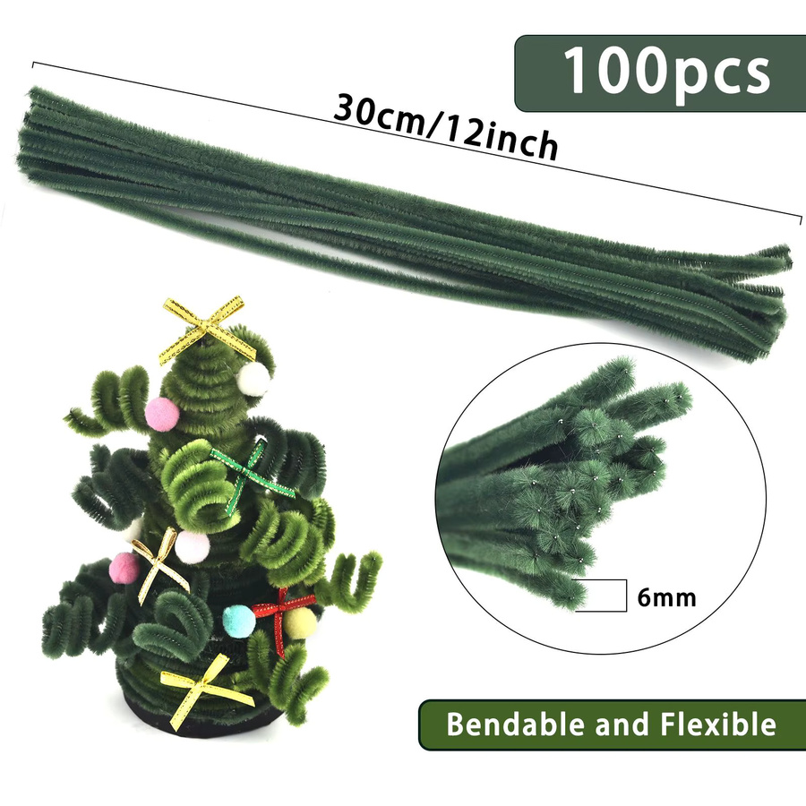 Bunte Chenille Stiele Rohr Reiniger, Plüsch Lametta Stick, 100-teiliges Set - Bild 5