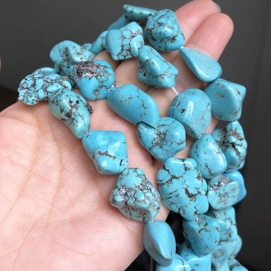 Halskette TTUIJI, blaue Türkis-Steinperlen, Unisex - Bild 3