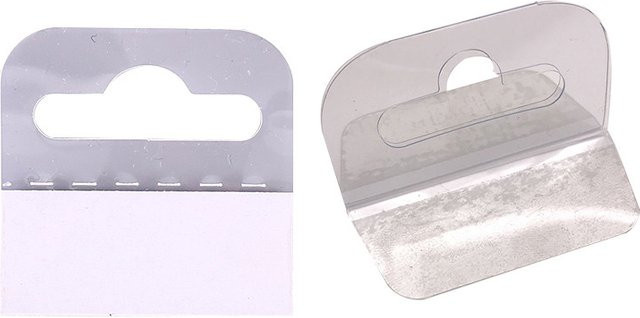 HUXUAN 100 Stück PVC Slot Hole Klebehaken für Merchandise Boxen und Taschen, transparent - Bild 1