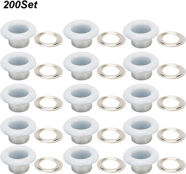 GoolRC 200 Sets Metallösen in Weiß für DIY Handwerk aus Eisen, Durchmesser: 6 mm - Bild 1