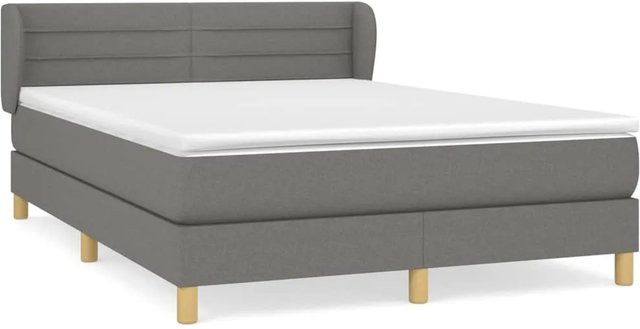 vidaXL Boxspringbett mit Matratze Hybrid-Design in Dunkelgrau, B/T: 140 x 200 cm - Bild 1