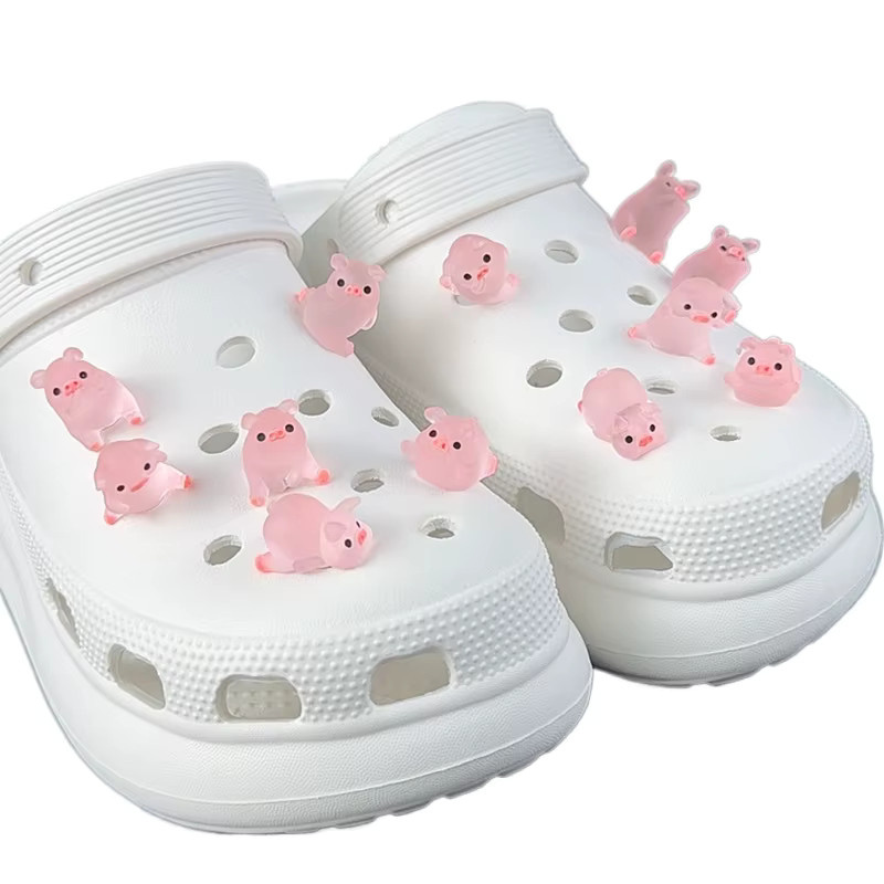 FHLDING Schuh Charms Set, 12 Stück, Leuchtend, Piggy, 3D - Bild 2