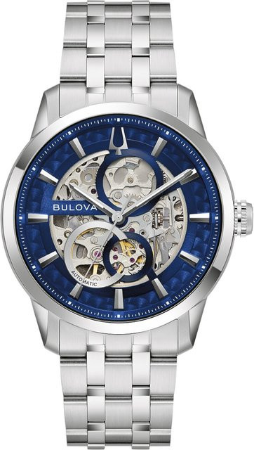 Bulova Herrenuhr Automatik, Edelstahl, Blau, 40 mm, Saphirglas - Bild 1