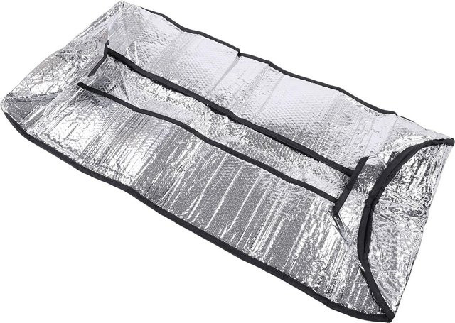 KaiSai Dachbodentreppen-Isolierabdeckung mit reflektierender Aluminiumfolie und Blasenabdeckung in Grau/Silber, passend für Öffnungen mit B: 63,5 cm, T: 137,16 cm, H: 27,94 cm - Bild 1