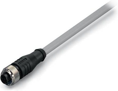 WAGO Sensor-Aktor-Datensteckverbinder 756-3101/040-020 konfektioniert M12 Buchse gerade grau 4-polig 2,00 m - Bild 1