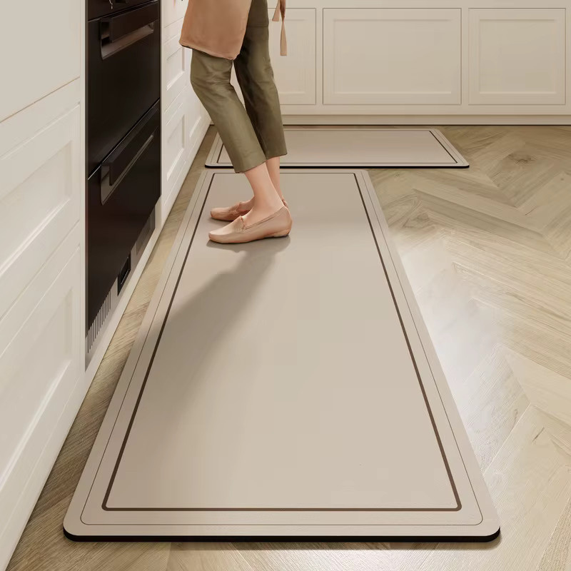 VIKAMA Küchenbodenmatte beige, wasserabsorbierende und schnell trocknende Anti-Rutsch-Matte aus Kieselalgenschlamm für Haushalt und Restaurant, B/T: 40 x 30 cm - Bild 1