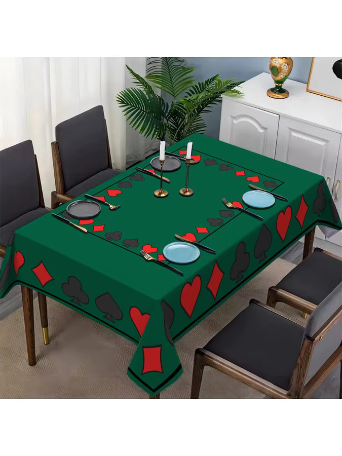 ZZN Texas Hold'Em Tischdecke mit Grafikprint, rechteckig, grün - Bild 3