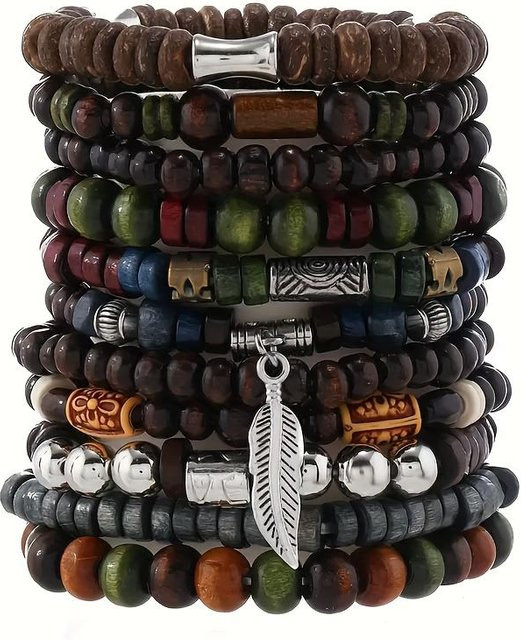 Herrenarmbänder Vintage, Holz, Bunt, Herren - Bild 1