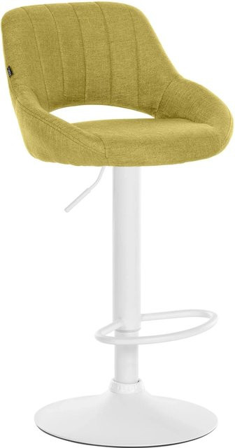 DELUKE Barhocker SEGAD mit Lehne, Stoff und Metall, Grün/Weiß, B/T/H: 46,5 x 48 x 85 cm - Bild 1