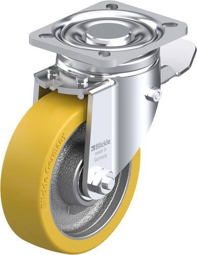 Blickle Lenkrolle LH-GTH 125K-1-ST mit Feststeller, Rad-Durchmesser: 125 mm, Tragfähigkeit: 550 kg, Farbe: Silber - Bild 1