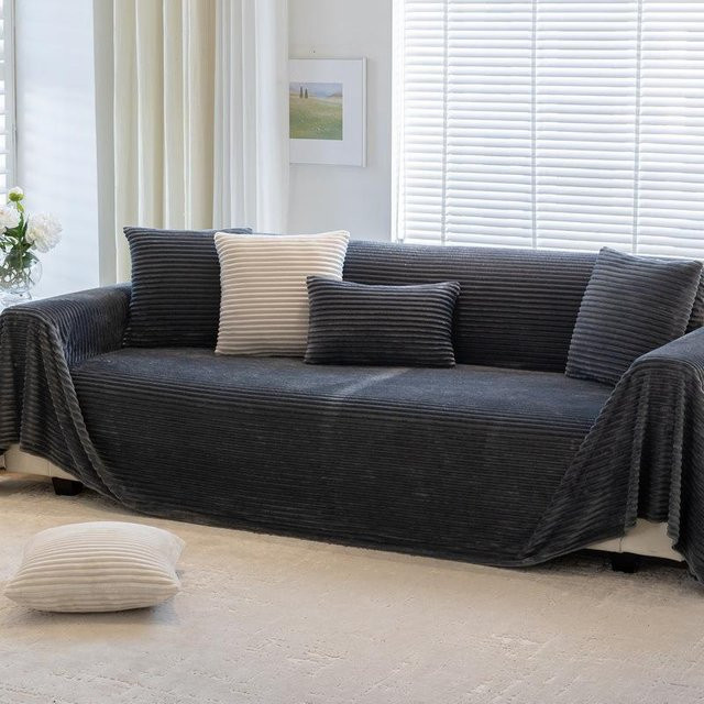 Universal Samtbezug für dein Sofa als Plüsch-Sofabezug in verschiedenen Farben, B/B: 180 x 180 cm - Bild 1