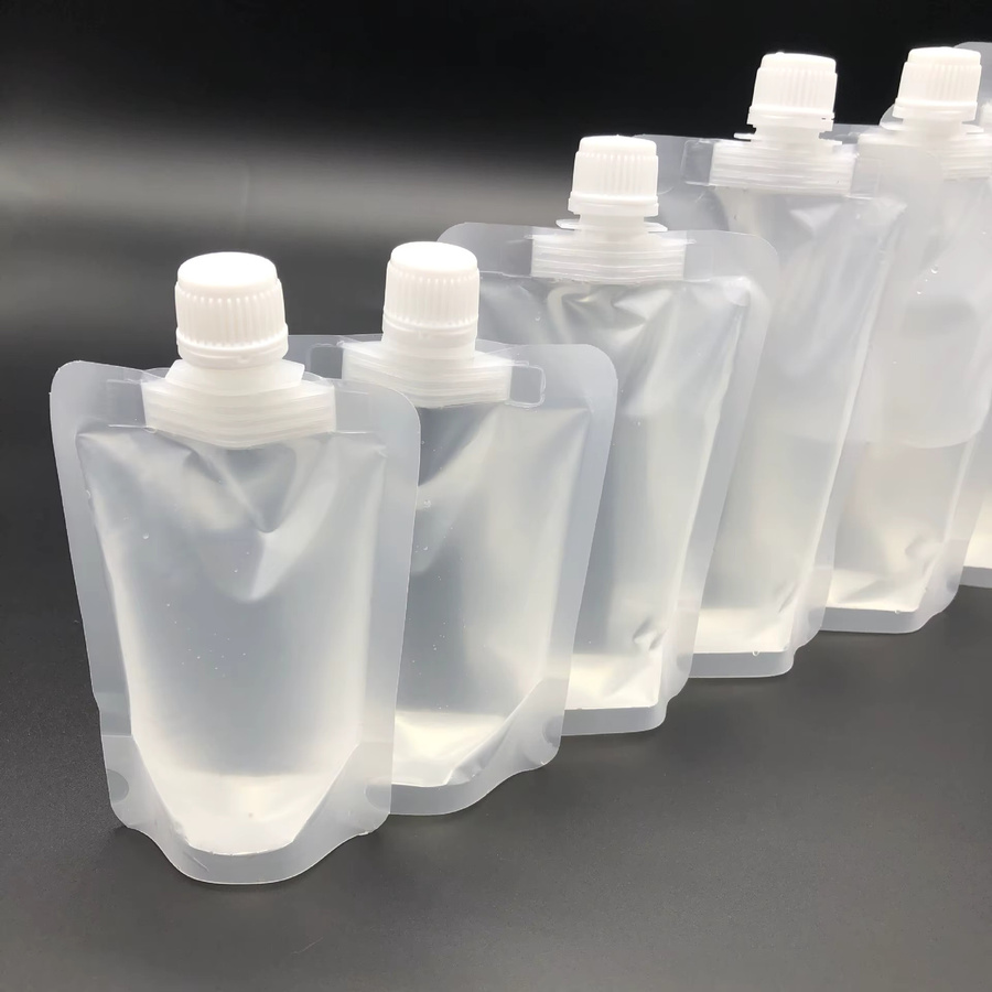 100 Stück leotrusting Mattierte Kunststoff-Saugdüsenbeutel mit Schraubverschluss für Getränke und Flüssigkeiten, Transparent, 30 bis 500 ml - Bild 3