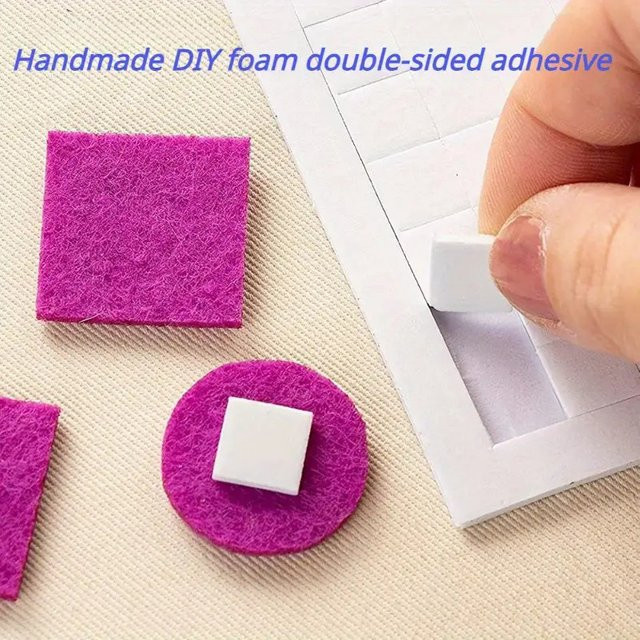 528 Stück 3D-Schaumstoffquadrate mit doppelseitigem Permanent-Klebeband in Weiß für Heimwerkerarbeiten, B/H/T: 13,2 x 7,2 x 0,1 cm - Bild 1