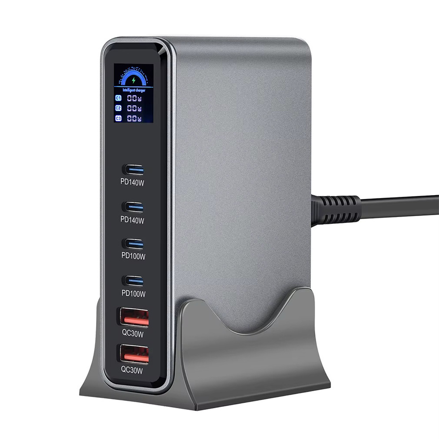 OEING USB-C GaN Desktop Ladestation 140W Multi-Port Schnellladegerät in Grau - Bild 3