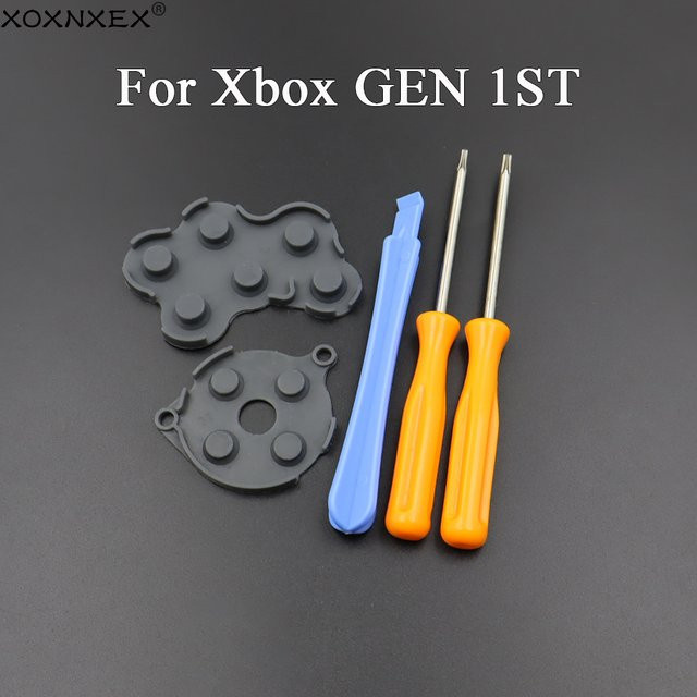 Reparatur-Set für Xbox Gen 1st Controller mit leitfähigen Silikon-Gummi-Tasten und ABXY-Kontaktpads sowie Werkzeug - Bild 1