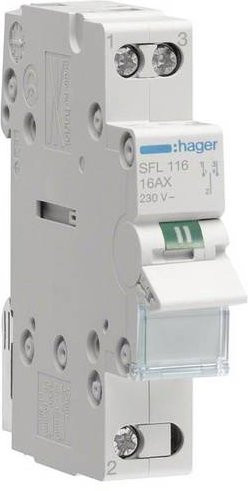 Hager Wechselschalter 1polig 16A 1 Wechsler 230V SFL116 Weiß - Bild 1