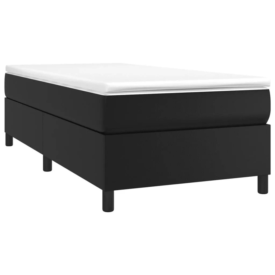 vidaXL Boxspringbett Hybrid mit Matratze und Taschenfedern, Schwarz, B/T/H: 80 x 200 x 35 cm - Bild 2