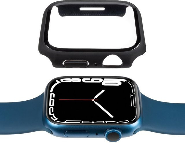 Gecko Covers Uhrenzubehör Full Body Case + Displayschutzfolie, Apple Watch Series 7/8, Schwarz - Bild 1