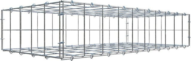 C-Ring-Gabione aus Draht in Silbergrau, B/T/H: 100 x 20 x 50 cm, Maschenweite 10 x 10 cm - Bild 1