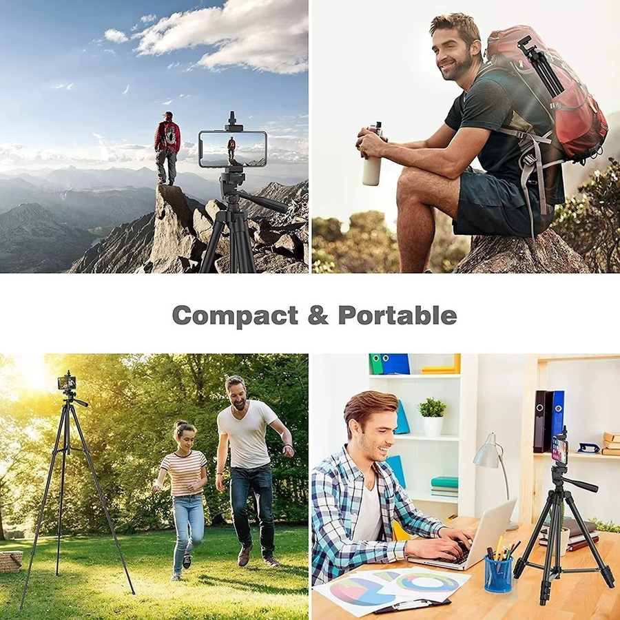 AKABEILA Universelles Smartphone-Stativ mit Bluetooth-Fernbedienung für Videoaufnahmen und Fotografie in Schwarz oder Silber - Bild 5