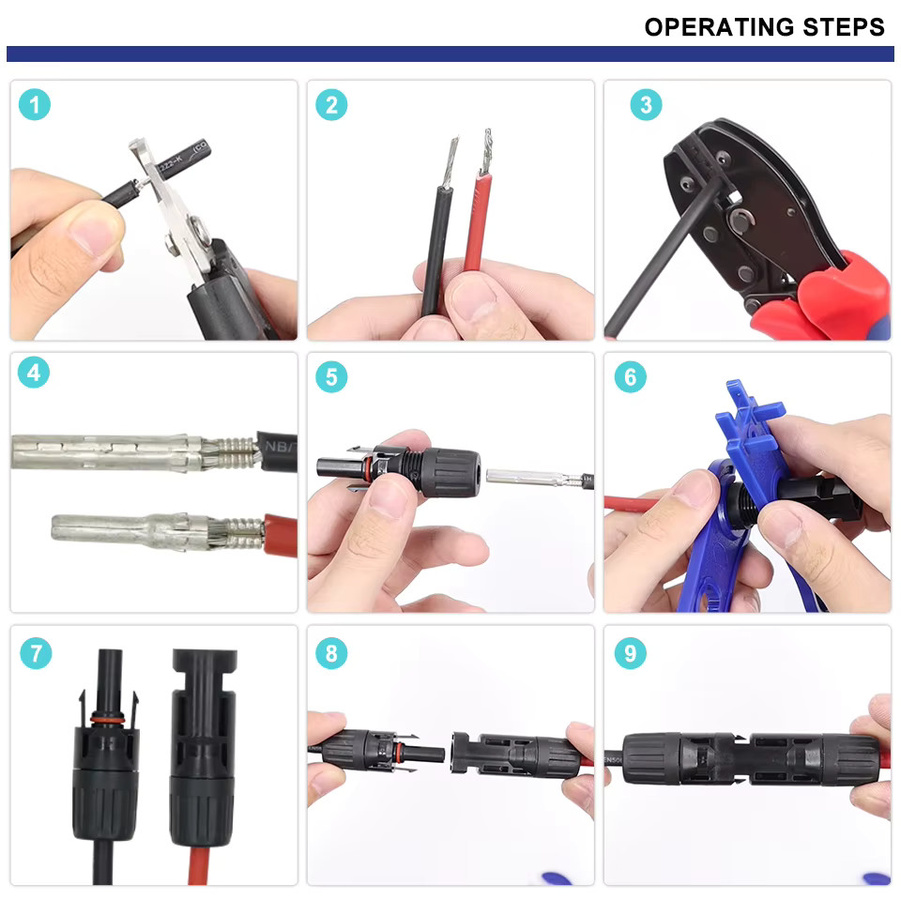 YEFYM Solar-PV-Kabel-Crimpwerkzeug Kit LY-2546B mit Abisolierer YE-1R, Solarschlüssel und Solar-Steckverbinder-Sets für 2,5/4/6mm² - Bild 5
