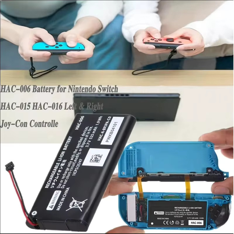 Nintendo Switch Joy-Con Ersatzakku HAC-006 mit 525 mAh in Schwarz für Controller HAC-015, HAC-016, HAC-A-JCL-C0 und HAC-A-JCR-C0 - Bild 4
