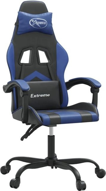 vidaXL Gaming-Stuhl in Schwarz und Blau aus Kunstleder mit Armlehnen und Kopfstütze - Bild 1