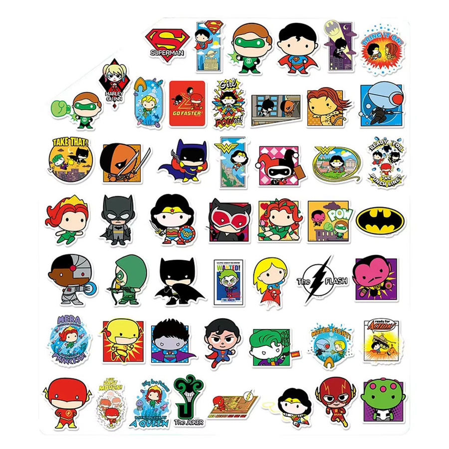 OTRAINBOW Justice League Aufkleber, Bunt / Mehrfarbig, 50 Stück - Bild 4
