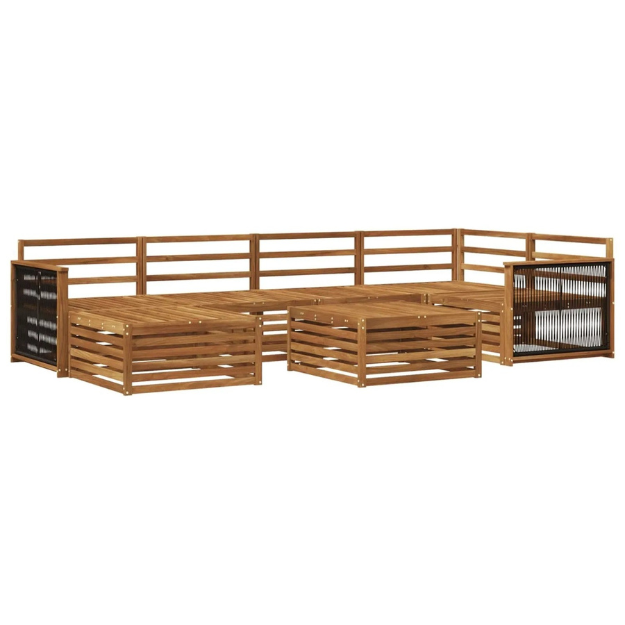 vidaXL Outdoor-Sofagarnitur aus Akazienholz in Braun, 7-teiliges Set im modernen Latten-Design - Bild 2