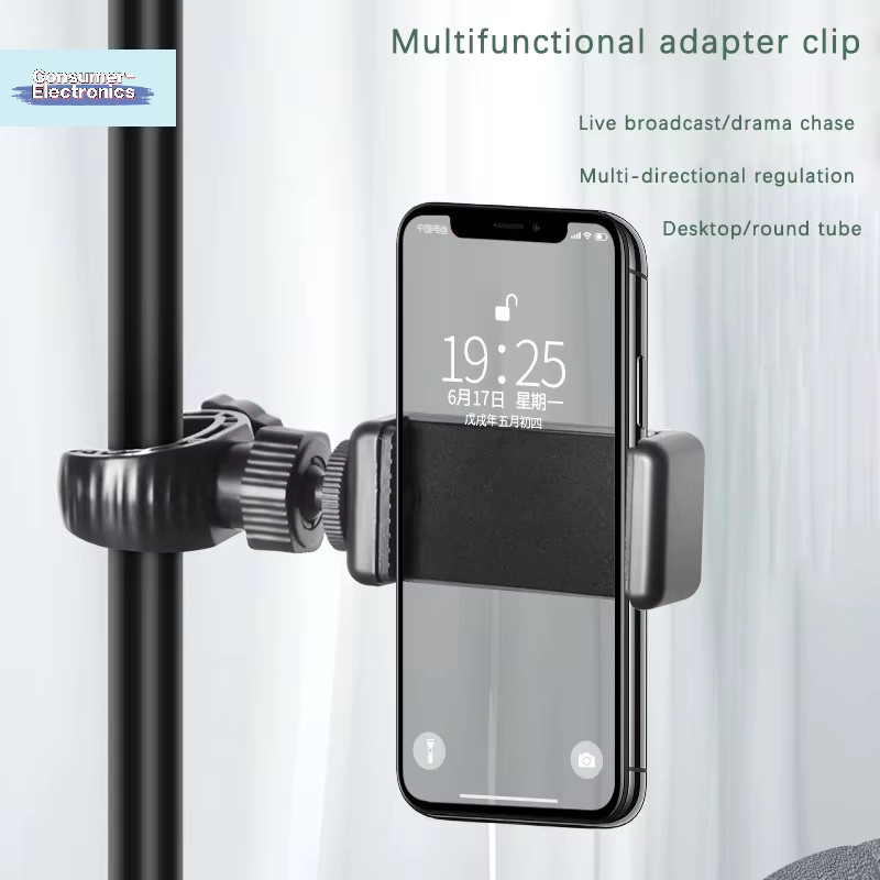 SD&HI Handyhalterung in Schwarz als Clip-Ständer und Stativ für alle Smartphones - Bild 2