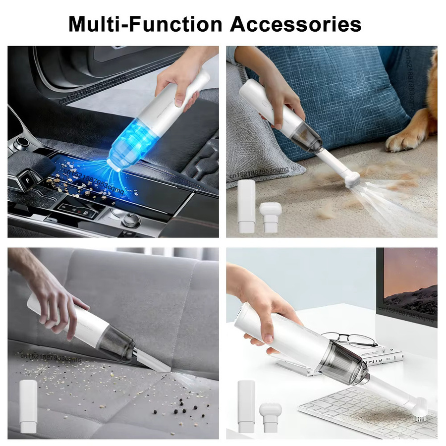 raugee Kabelloser Mini Handstaubsauger mit 13000PA Saugkraft, USB-aufladbar, Weiß - Bild 5