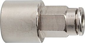 Riegler Gerade Steckverschraubung metallica aus Messing in Silber, G 1/8 Zoll, für Schlauch Durchmesser 6 mm - Bild 1