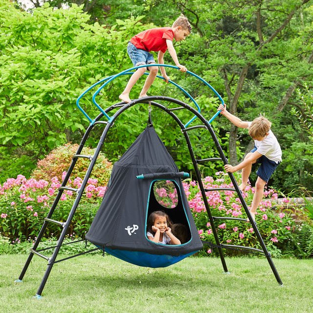 TP Toys Klettergerüst UFO Sitzschaukel und Hängesessel Schwarz Blau B/H/T: 217 x 201 x 122 cm - Bild 2