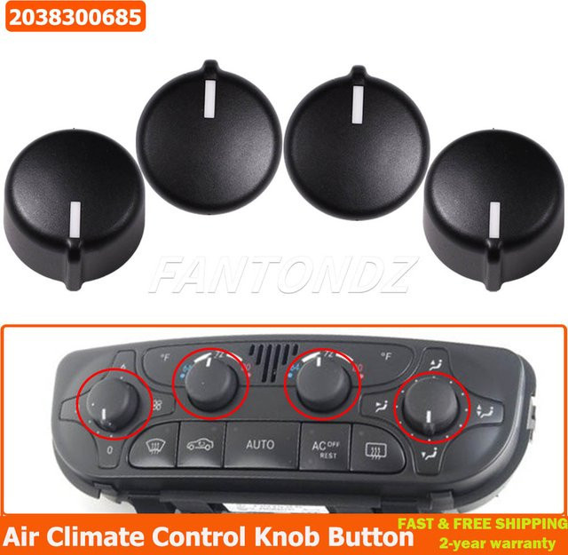 FANTONDZ 4er-Set Klima-Steuerknöpfe für Mercedes C-Klasse W203 C320 C240 C230 in Schwarz - Bild 1