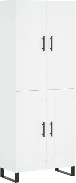 vidaXL Highboard Weiß aus Holzwerkstoff und Metall, B/T/H: 69,5 x 34,0 x 180,0 cm - Bild 1